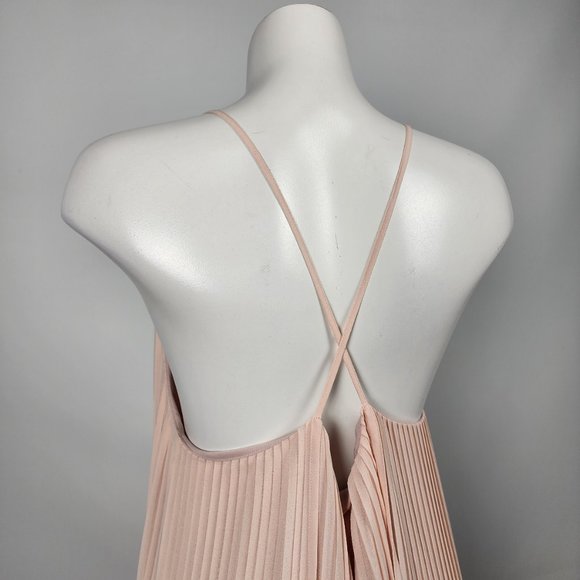 Sam Edelman Blush Pink Pleated Dress Size 12 - Picture 7 of 11